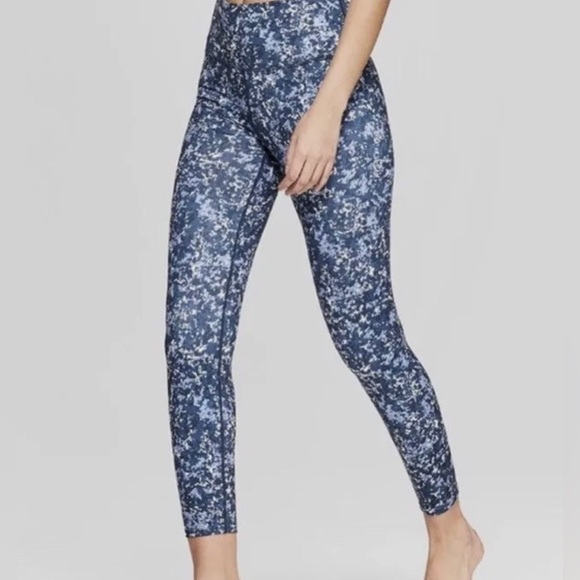 Athleta Blue Sandstone Salutation Pocket Leggings size XSMALL - Picture 1 of 11